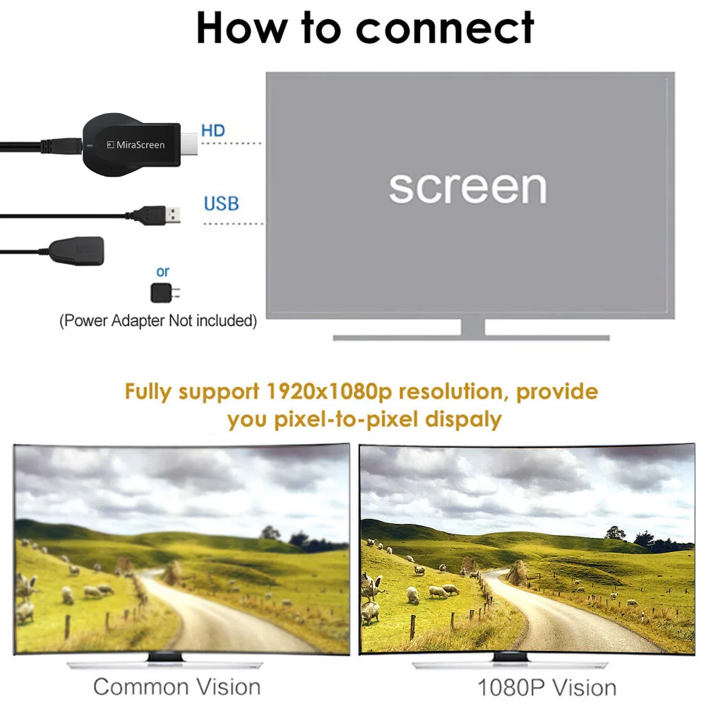 MiraScreen OTA tv Stick Smart ТВ ключ HD Беспроводной приемник DLNA AirPlay Miracast oneanycasting PK Chromecast 2 для телефона ТВ