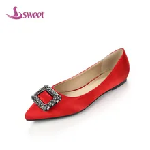 Милая Брендовая женская обувь; женская обувь на плоской подошве; весенне-осенние базовые шелковая обувь, Слип-он, на острый носок цельный Кристал WeddingB32B