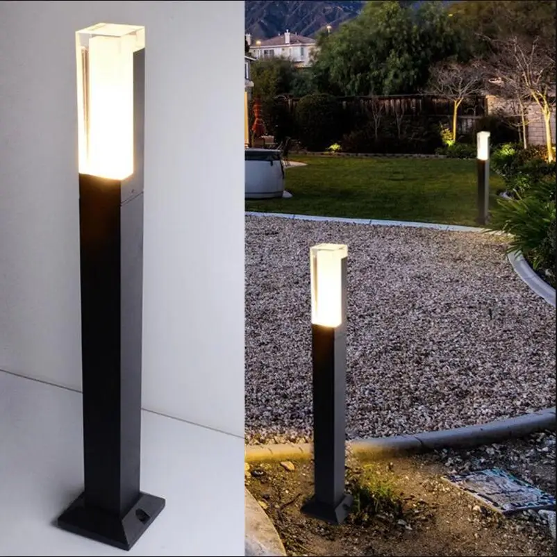 

10W COB LED Exterior Bollard Light H800mm Outdoor Floor Light for garden IP67 Waterproof aluminium AC85-265V LED Lawn Light