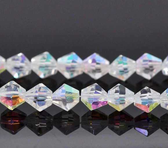 Биконусные бусины DoreenBeads с гранями из хрустального стекла 5301 6x6 мм около 100 шт.