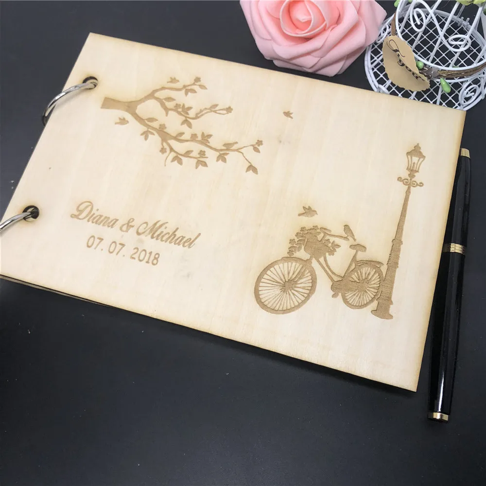 Buy Wedding guestbook modern Wooden guestbook