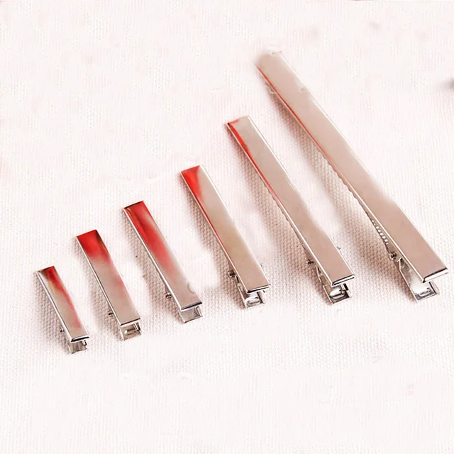Pinces à cheveux noires de couleur argentée, barrettes plates, épingles à cheveux en fer, accessoires pour cheveux DIY pour femmes et filles, 3.2-5.5cm, haute qualité, 30 pièces/lot 1