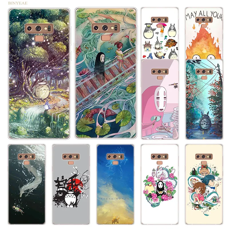 

Studio Ghibli Spirited Totoro TPU Phone Cases for Samsung galaxy Note 10 Plus 9 S10 S9 S8 Plus S7 S6 Edge Soft Transparent Case