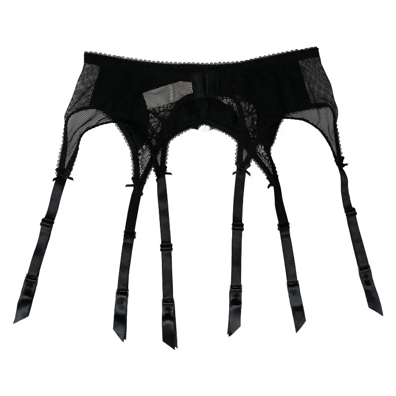Black Satin Lace Tassel Bow 6 Strap Metal Clips Sexy Garter Belts for Stockings Women's Suspender Belt Sexy lingerie Gift GA1205 Black Satin Lace Tassel Bow 6 Strap Metal Clips Sexy Garter Belts for Stockings Women's Suspender Belt Sexy lingerie Gift GA1205