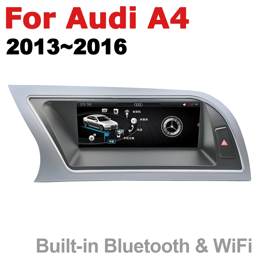 Discount Android 7.0 up Car Multimedia player For Audi A4 8K 2013~2016 MMI WiFi GPS Navi Map Stereo Bluetooth 1080p IPS Screen 5