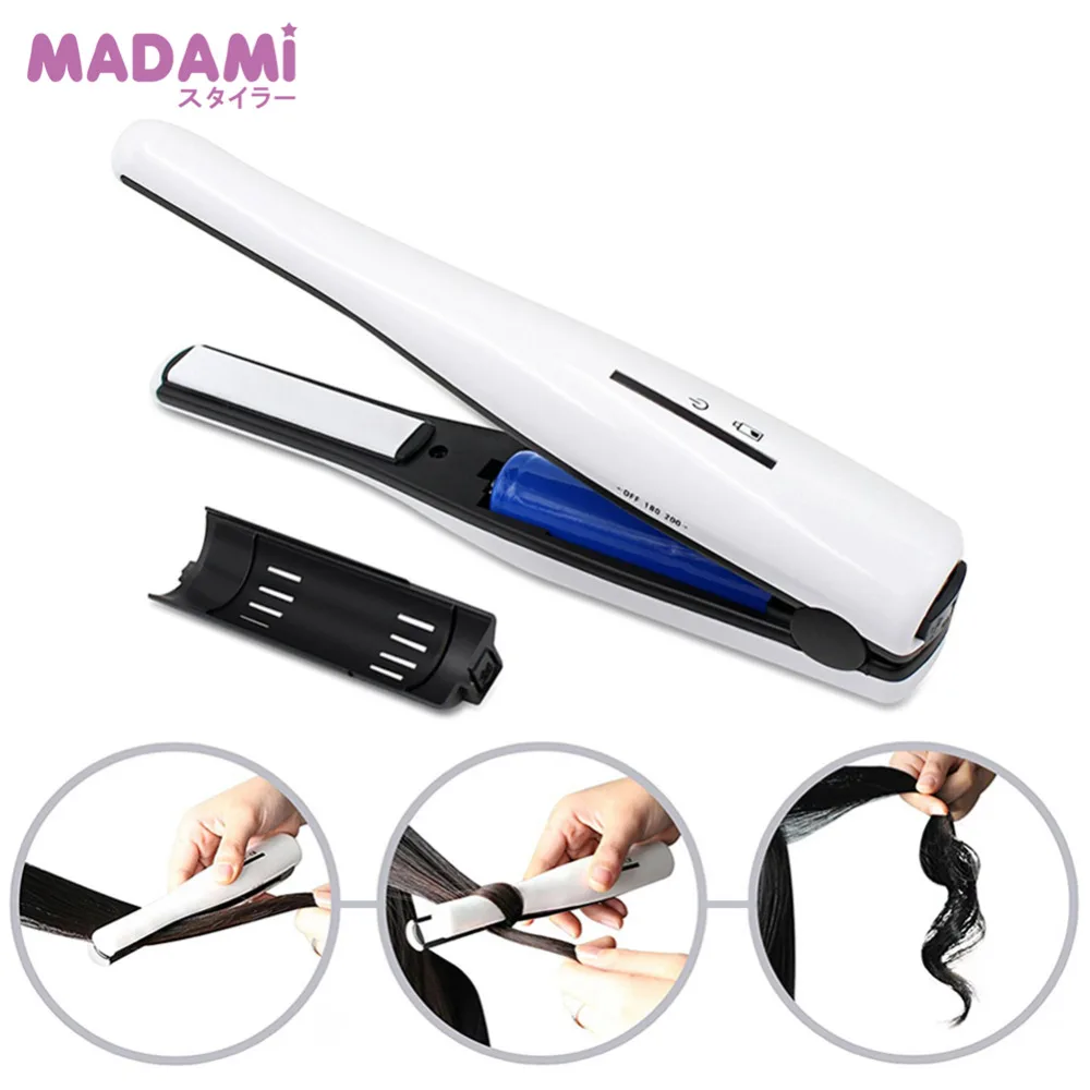 Portable USB Charge Wireless Hair Straightener Mini Flat Iron Ceramic