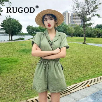 

RUGOD 2019 new fashion rompers womens jumpsuit casual high waist slim lapel Single-breasted women jumpsuit