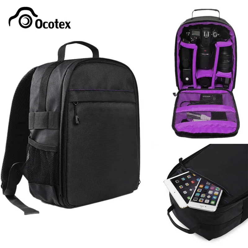 

Ocotex All Seasons Waterproof Digital Camera Bag Photographer Backpacks For Canon Nikon DSLR SLR Video Photo Case+Raining Cover