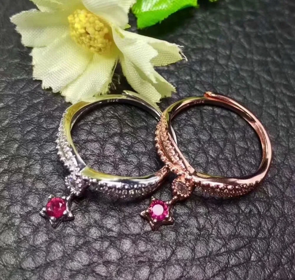 

shilovem 925 sterling silver Natural RUBY Ring fine Jewelry Customizable women trendy ETHNIC WEDDING open mymj3.53.501agh