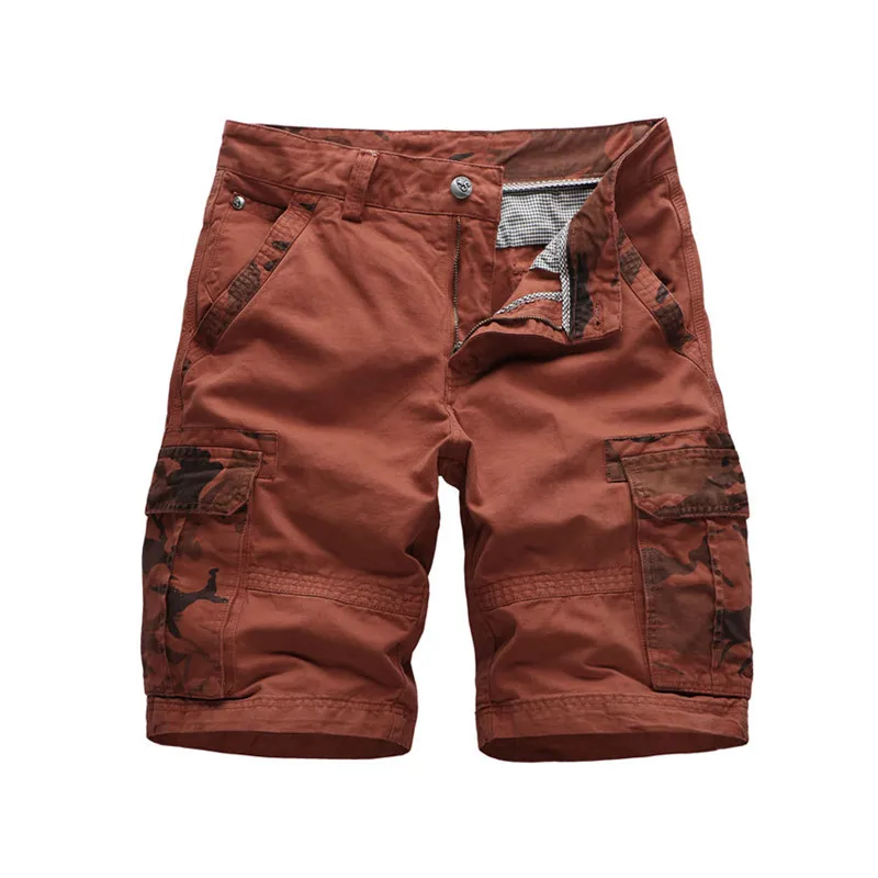 Новые летние камуфляжные мужские шорты Карго свободные с карманами хлопковые шорты повседневные до колена Большие размеры шорты мужские