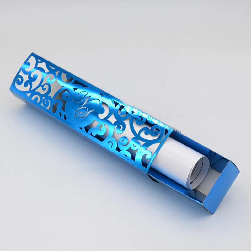 Синий металлик высокого качества класса люкс лазерная резка, для свадьбы приглашения карты ячейка