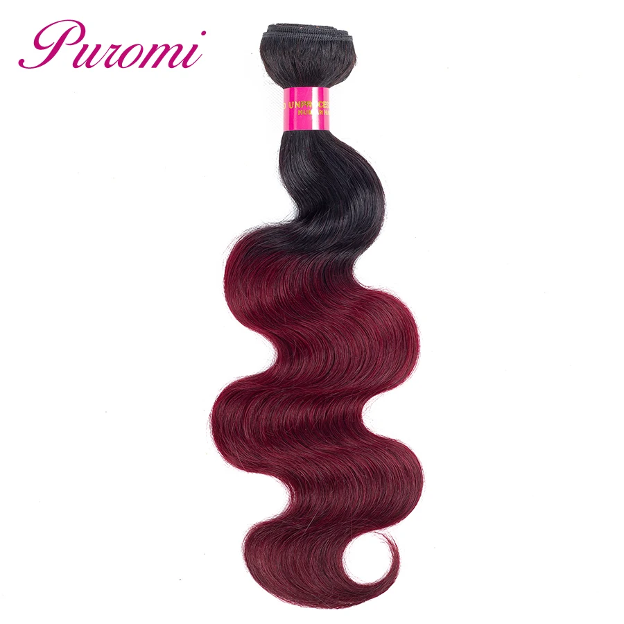 Puromi Hair Malaysian Body Wave 3 Bundles with Closure 1b/99j Ombre 100% Human Hair Weave Non-remy Natural Red Hair Extension Puromi Hair Malaysian Body Wave 3 Bundles with Closure 1b/99j Ombre 100% Human Hair Weave Non-remy Natural Red Hair Extension
