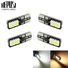 Buy 4pcs/lot T10 LED 194 168 W5W Bright Double No Error Canbus 4 SMD 5050 LED Car Interior Bulbs Light Parking Width Lamps White Free Shipping