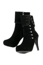 Frauen Reizvolle Pumpen Plattform High Heels Party Schuhe Stiefel Red & Black 35-39