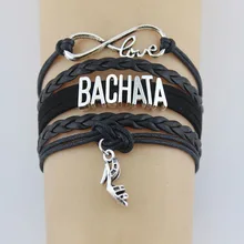 Лидер продаж, браслеты Bachata с подвесками ручной работы на высоком каблуке, кожаные танцевальные браслеты, украшения для женщин и мужчин, подарок на вечерние