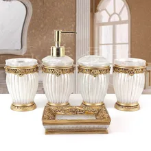 Bathroom accessories Natural resin soap dish toothbrush holder gargle cup lotion bottles home decor wedding supplies 