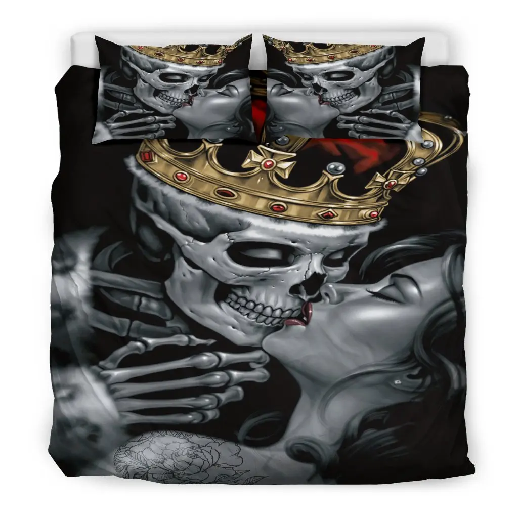 Drop shipping Boys Bedding Sets 3D Digital Printing Skull Bedding Set Duvet Cover Microfiber BEST Queen King - Цвет: Design 1