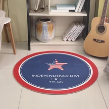 EHOMEBUY современный ковер американский флаг, звезды красные, синие круглый ковер, принт с героями мультфильмов; Домашние Декор в гостиную Противоскользящий коврик