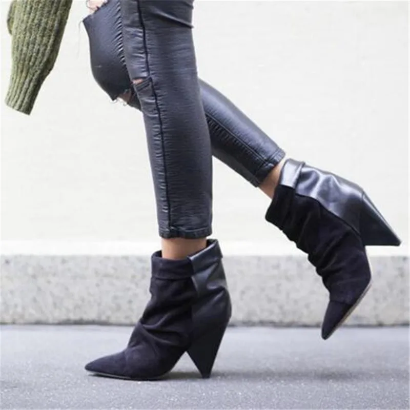 Haut as Andrew En Daim Femme Spike Cuir Picture Chaussures De Talon Glissement Automne Picture Le Botas Hiver Mujer Cheville As Chaude Sur Patchwork Femmes Bottes 6gbyfY7
