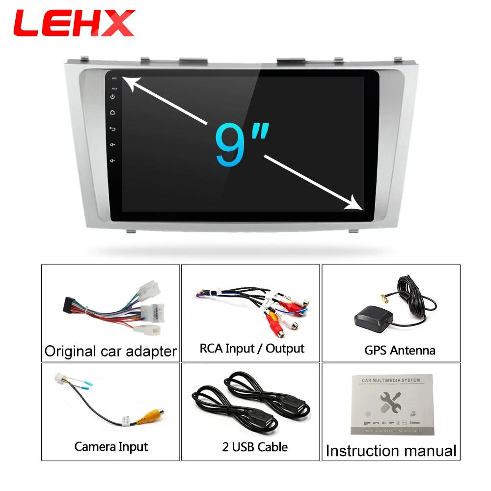 LEHX Android 8,1 coche Multimedia Player 2 din radio de coche para toyota camry 2007 2008 2009-2011with navegación coche cabeza ESTÉREO unidad