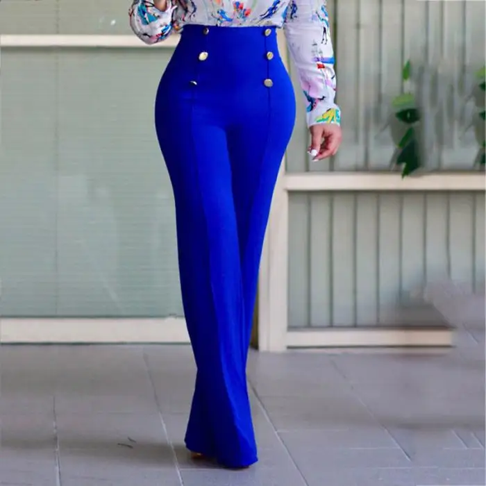 Новые летние женские брюки с высокой талией, прямые, широкие, одноцветные, женские брюки