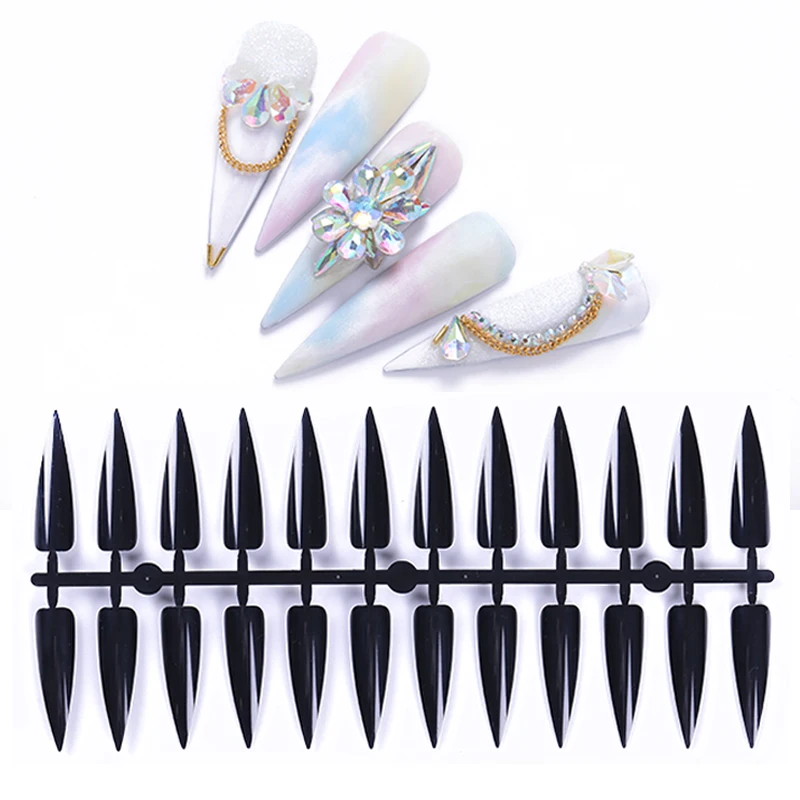 240 шт накладные ногти советы полное покрытие длинные прозрачные чисто черные накладные Типсы для наращивания ногтей искусство гель лак дисплей