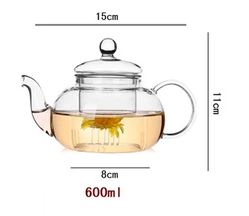 Flower Tea Cup Glass Teapot