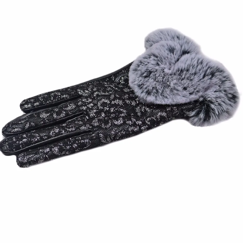 1 пара роскошных женских зимних перчаток PU осенние элегантные хлопковые перчатки мягкие водительские перчатки варежки# EW