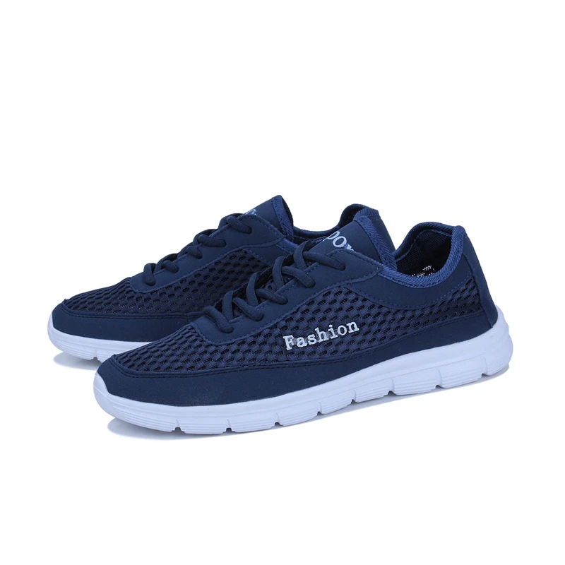 New Solid Color Men Summer Casual Shoes Breathable Light Male Mesh Sneakers Black Blue Grey | Обувь