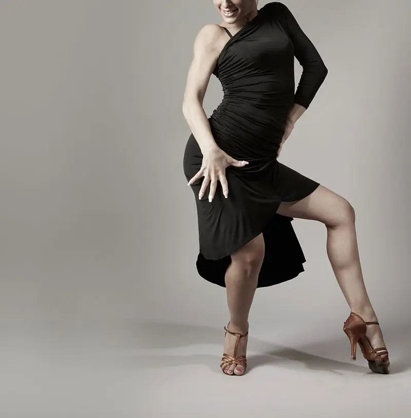 Новые женские черные с одной стороны латинские танцы платье Национальный стандарт для практики в танцах и выступлений латинские танцы