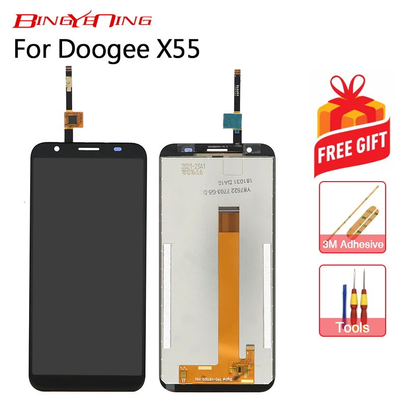 

BingYeNing New Original For Doogee X55 Touch Screen+1280x640 LCD Display Assembly Replacement