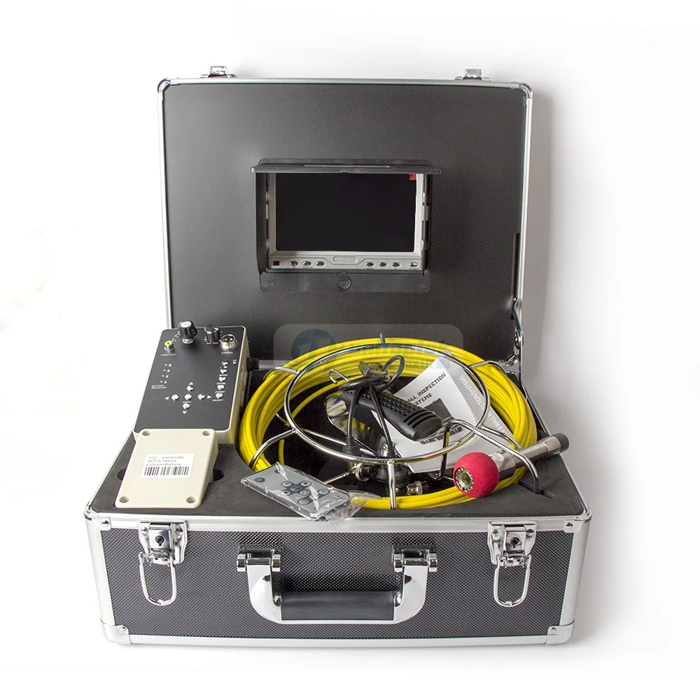 Цвет 1000TVL 30 м кабель 7 ''TFT ЖК-дисплей мозгов инспекции Камера с DVR бороскоп трубы канализационные Камера Портативный Алюминий чехол