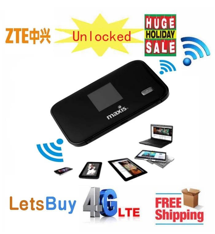 

Unlocked ZTE MF93D 4G 100Mbps LTE FDD Mobile WIFI Hotspot Wireless Router Pocket 4G Modem Mifi 2 pcs Antenna with SIM card slot