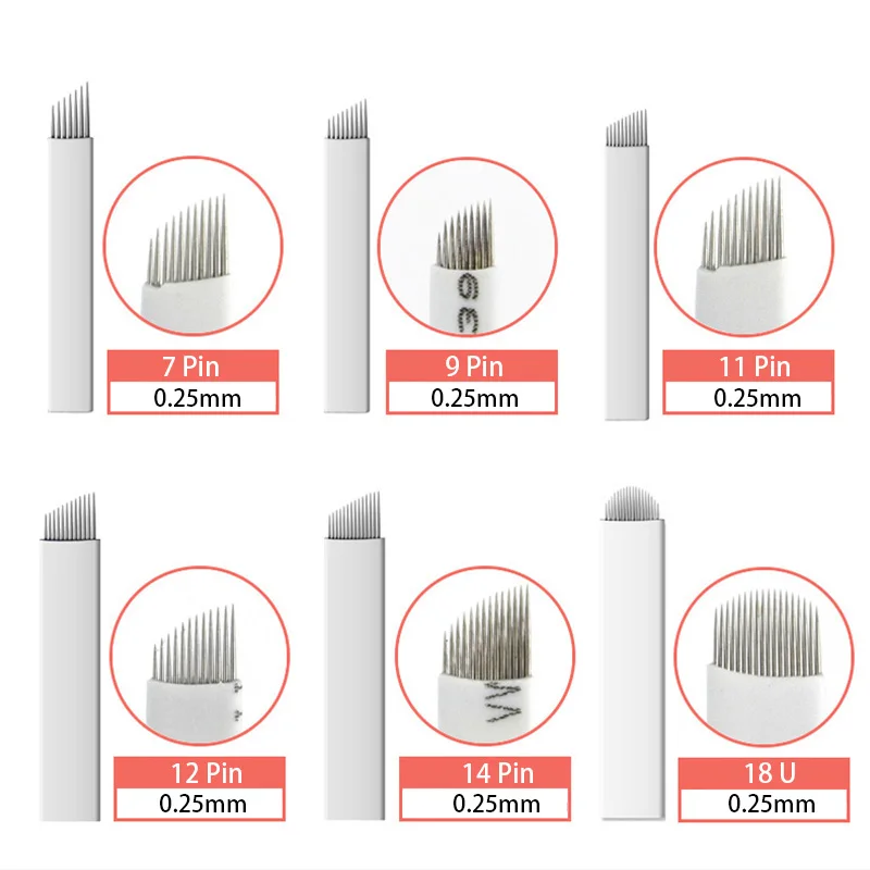 500 шт. Lamina микроблейдинг tebori Naalden Pernement макияж татуировки Naald лезвие для Handmatige ручка Agulhas Para Wenkbrauw agulha