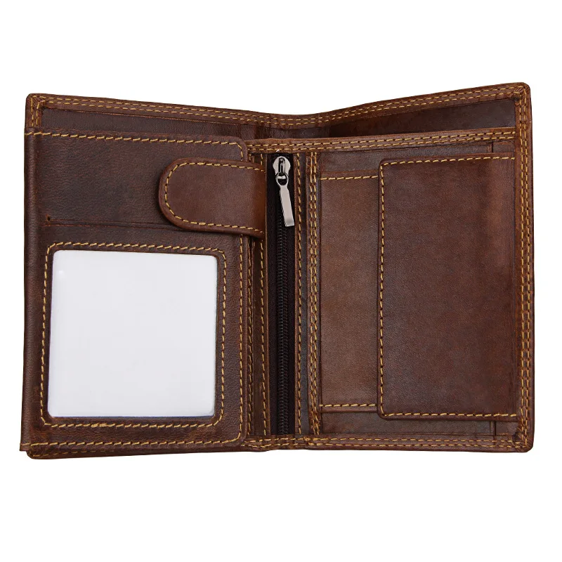 

Hot sales men's wallets luxury fashion leather card purse Men's purses made of genuine leather business cards holder coin pouch