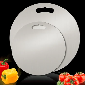 

304#Stainless Steel Household Cutting Board Chopping Blocks Children's Food Cutting Board Suitable for Fruit Vegetable meat