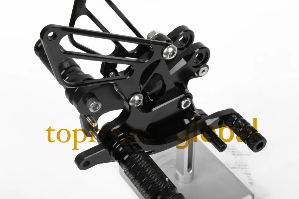 Для Kawasaki ZX6R 2009-2012 Черный ЧПУ Rearsets подножки задний Набор 2010 2011 мотоциклетные подножки