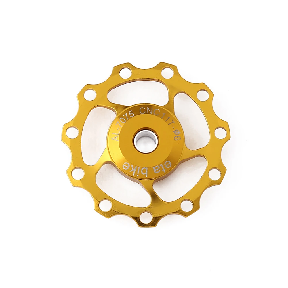 11T Алюминиевый сплав MTB велосипедный задний переключатель шкив Jockey колесо дорожный велосипед направляющий ролик холостой части Аксессуары для велоспорта - Цвет: Gold