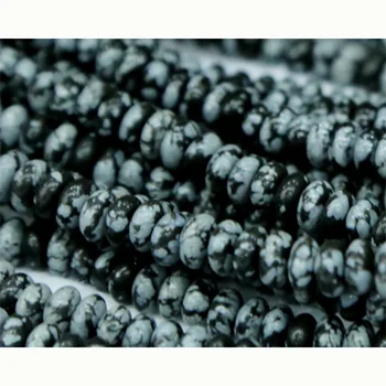 

Discoun Wholesale Natural Snowflake Obsidian Rondelle Loose Stone Small Beads Fit Jewelry DIY Necklaces or Bracelets 15" 03267