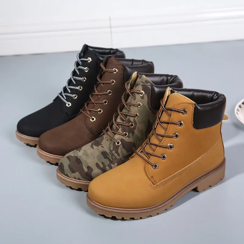Koop Casual Hout Laarzen Botas Hombre Mannen Winter Laarzen Maat 39 ~ 46 russische stijl Handgemaakte Warm Plus Size Mannen Winter Schoenen Martin laarzen