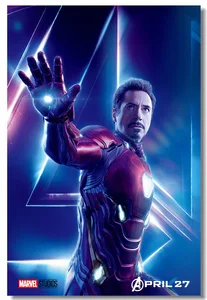 Custom Canvas Wall Art Robert Downey Jr. Iron Man Poster Avengers Infinity War Sticker Mural War Machine Marvel Wallpaper