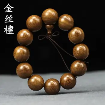 

Natural authentic gold sandalwood bracelet Seiko Shunwen 2.0 Jin Sinan 108 gold sandalwood beads bracelet for men and women