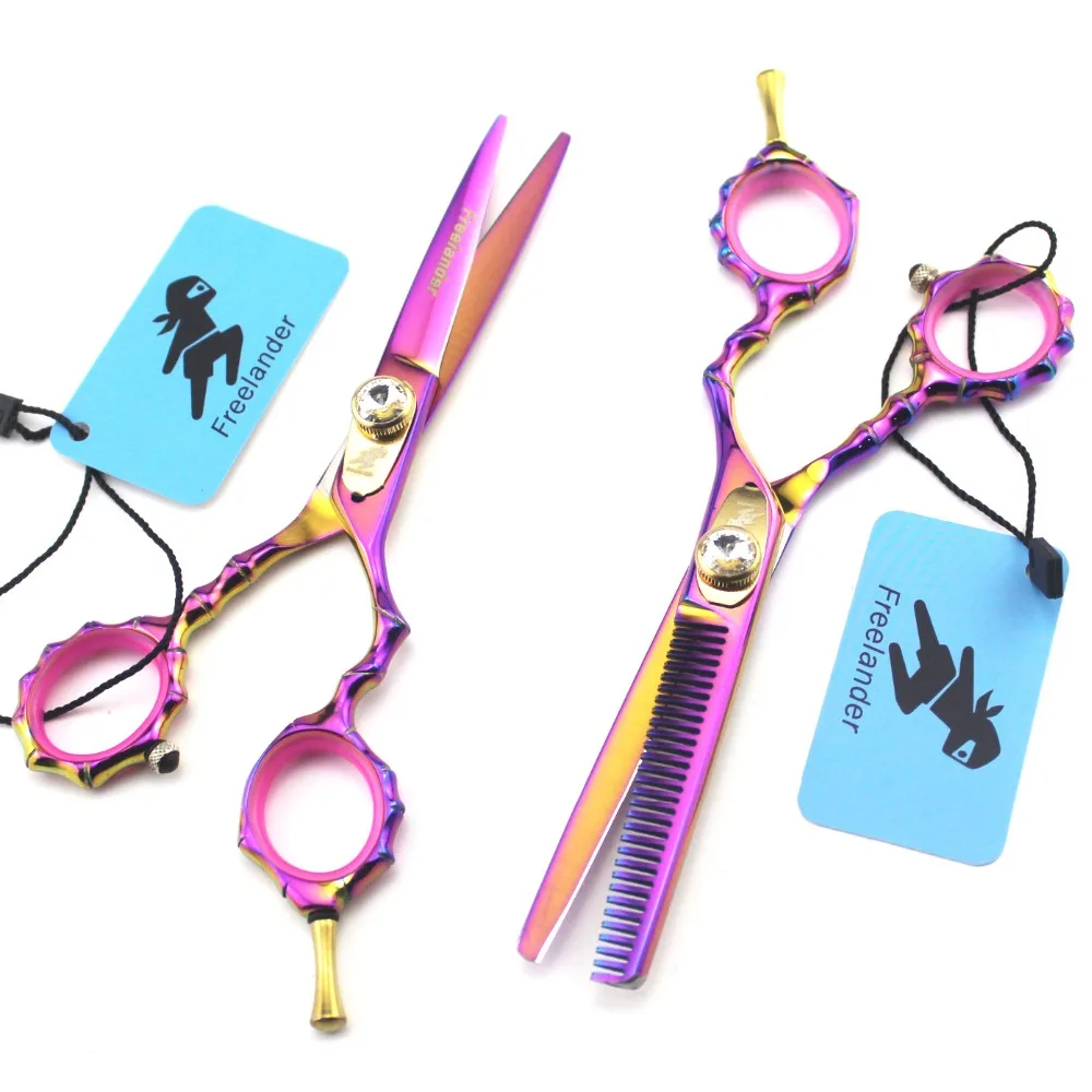5.5 inch Pink High Quality Professional Hair Scissors set ,Straight