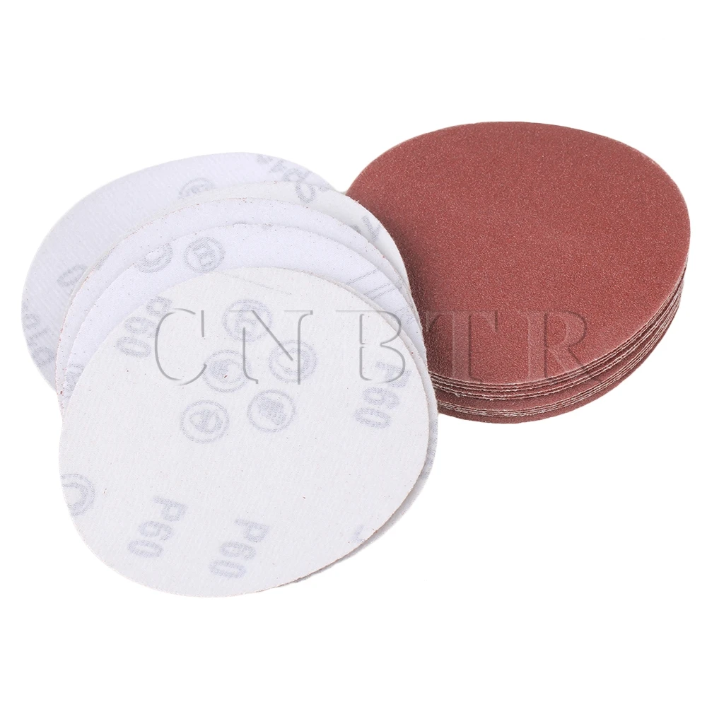CNBTR 100PCS 115mm Aluminium Oxide Round Disc Sandpaper 60/80/120/180#