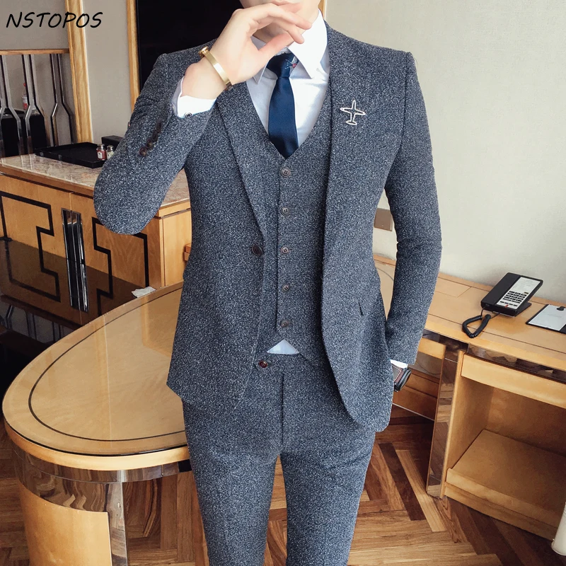 2017 Tweed suit Latest Coat Pant Designs Vintage Mens Suit Terno ...