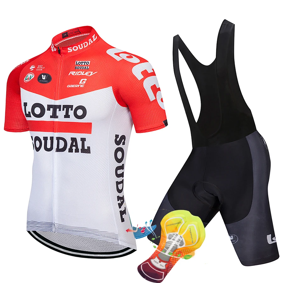 Beste LOTTO 2018 Wielertrui Set Korte Mouw Zomer MTB Fietsen kleding Pro Team Ropa Ciclismo Wielertrui En Shorts Gel Pad