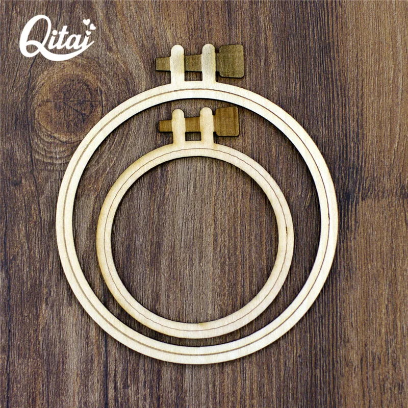 

QITAI 24PCS/SET Plywood Embroidery Hoops Circle frame Wooden Crafts Wedding party Gift DIY scrapbooking home Decoration Wf236