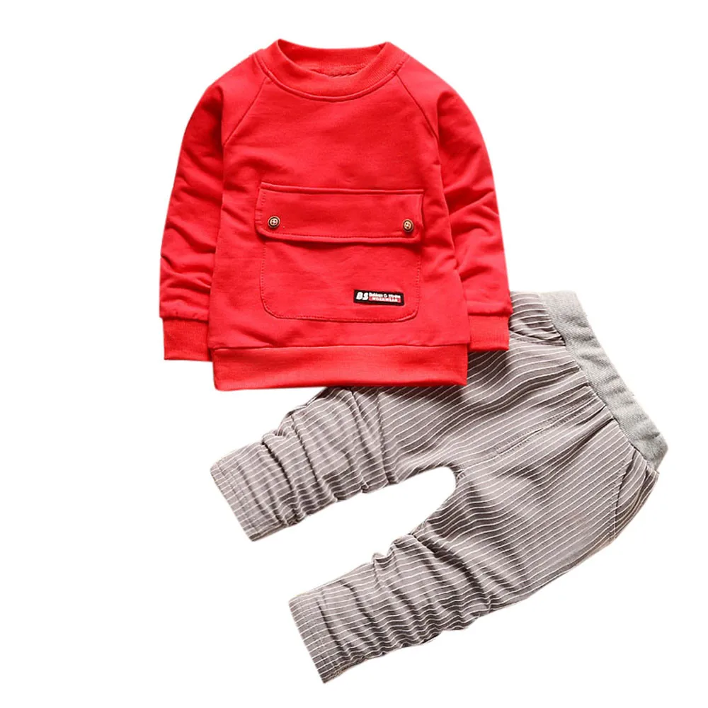

Bambini Bambino Neonate Vestiti Del Fumetto Manicotto Lungo Casuale T-Shirt Top+Stripe Long Pants Clothes Set