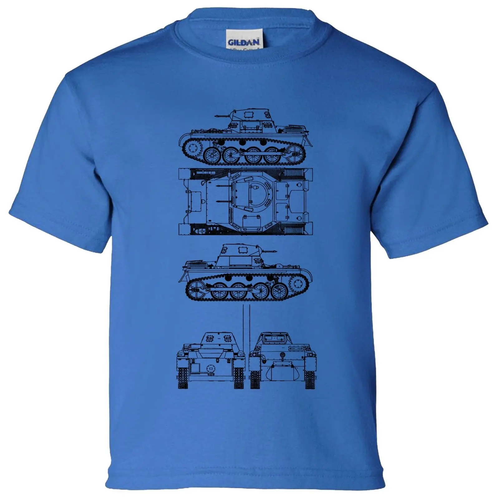 

BOYS WORLD WAR 2 TANK BLUEPRINT T SHIRT WW2 BIRTHDAY PRESENT XMAS CHRISTMAS Summer 2018 Short Sleeve Plus Size Base Shirt