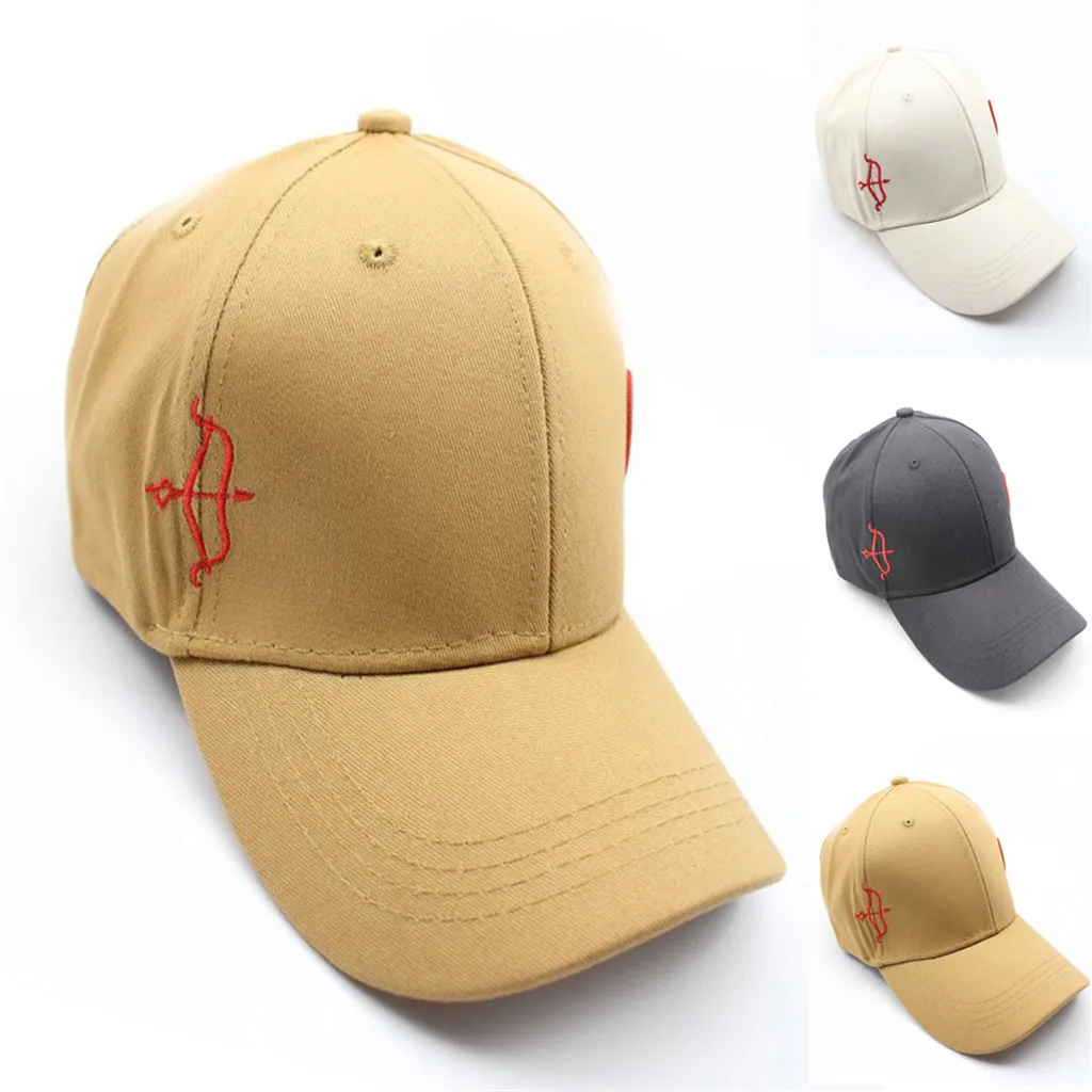 

Women's men's cotton baseball cap bow and arrow pattern embroidery hat unisex baseball cap adjustable solid color casquette